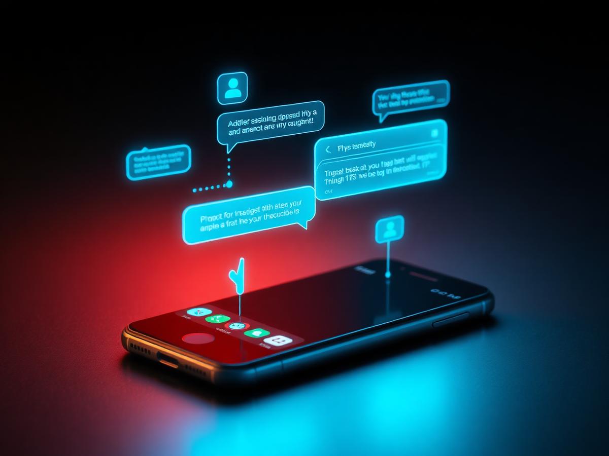 Interface holográfica de atendimento por IA em um smartphone